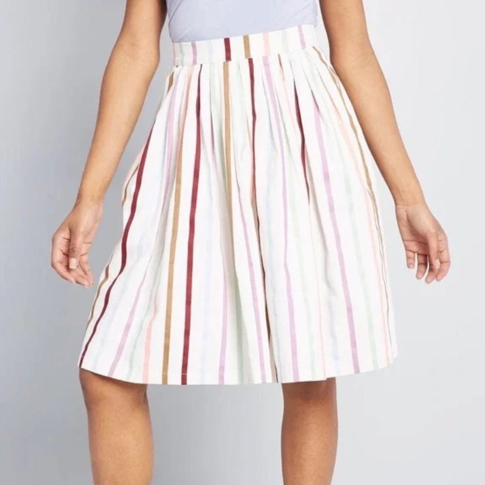 ModCloth Aspiration Creation Striped Midi Skirt